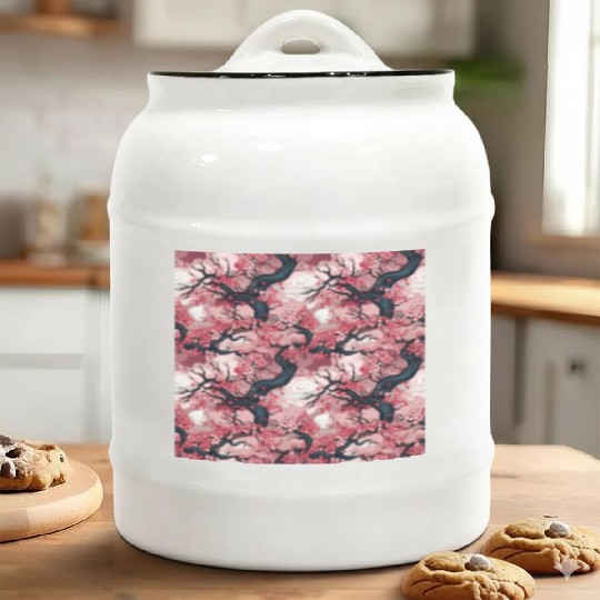 Anime Euphoria: Fantasy Cherry Blossom Dreamscape Ceramic Cookie Jars