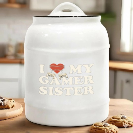 I Love My Gamer Sis - I Heart My Gamer Sister Ceramic Cookie Jars