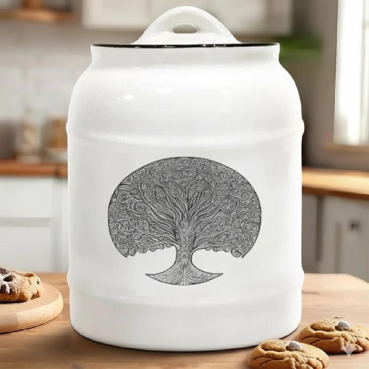 Tree: detailed, relaxing, & positive Ceramic Cookie Jars