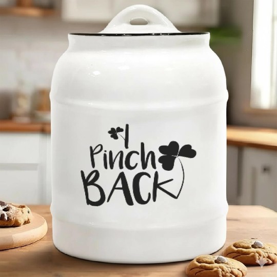 I Pinch Back Clover Irish Ireland Ceramic Cookie Jars