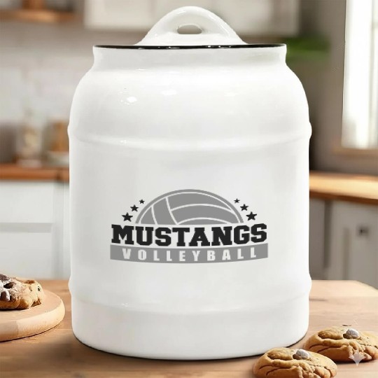Mustangs Volleyball Coach Sports Team Spirit Wear Ceramic Cookie Jars