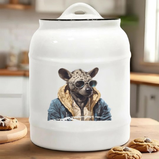 Street Style Spotted Hyena | Hyena Lovers Ceramic Cookie Jars