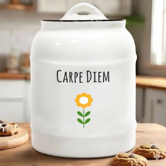 Carpe Diem Inspirational Ceramic Cookie Jars