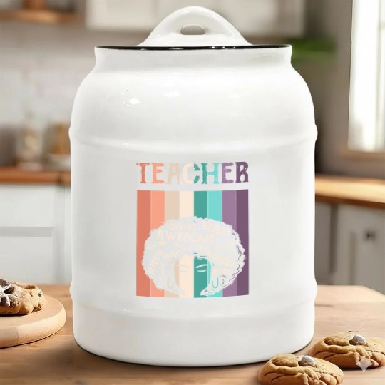 Teacher Black History Month Melanin Ceramic Cookie Jars