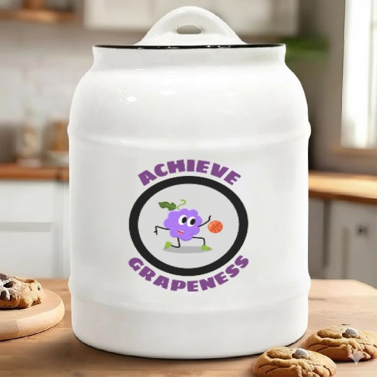 Achieve Grapeness Grape Pun Ceramic Cookie Jars