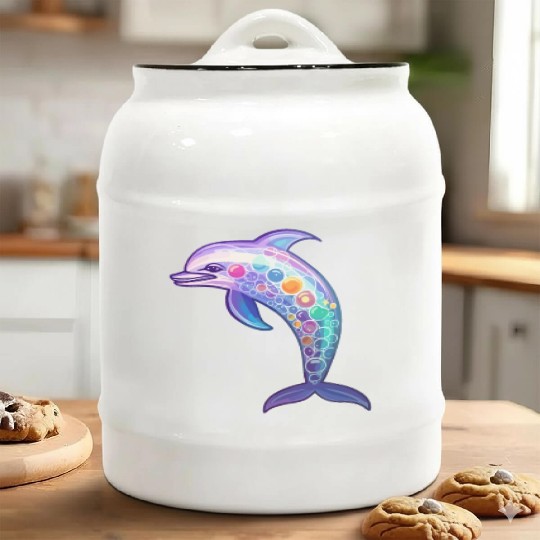 Kawaii Dolphin - Fantastical Ocean Dreams Ceramic Cookie Jars