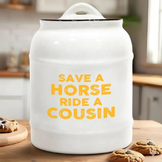 Cousin Adventure Save Horse Ride A Cousin Ceramic Cookie Jars