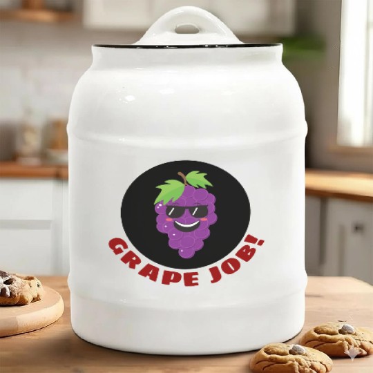 Grape Job Grape Pun Ceramic Cookie Jars