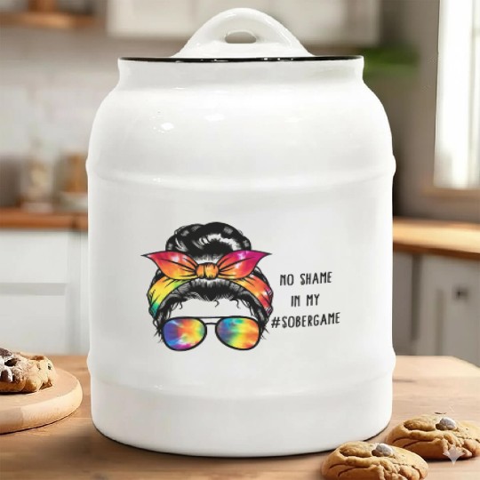 Sobriety Ceramic Cookie Jars, No Shame In My Sober Game Women