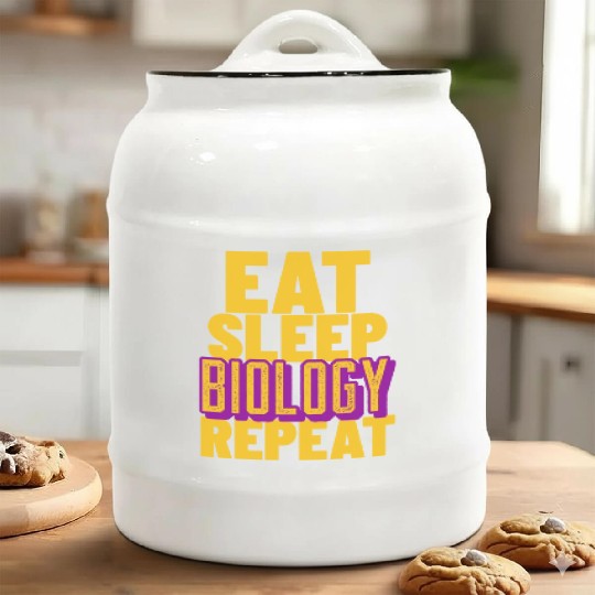 Eat sleep biology repeat-Unique biology designs Ceramic Cookie Jars
