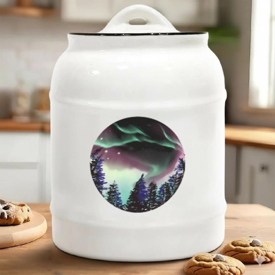 Northern Lights Aurora Borealis For Or Ceramic Cookie Jars