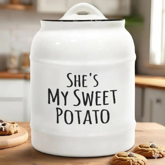 She s My Sweet Potato I Yam Couples Thanksgiving Ceramic Cookie Jars