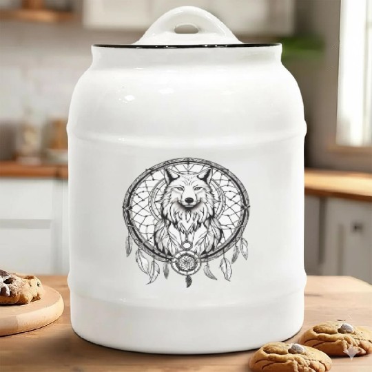 "SoulGuard Dreamcatcher: Embracing Ancestral Whisp Ceramic Cookie Jars