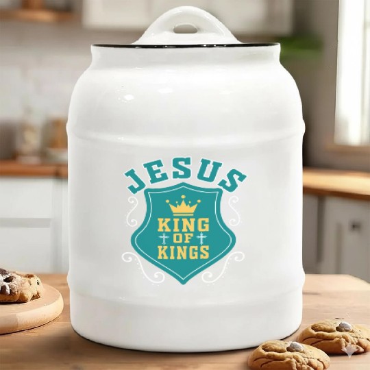 Love Jesus King Of Kings Christian Christmas Ceramic Cookie Jars