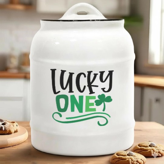 Lucky One Clover Irish Ireland Green Ceramic Cookie Jars