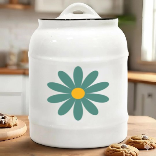 green daisy Ceramic Cookie Jars