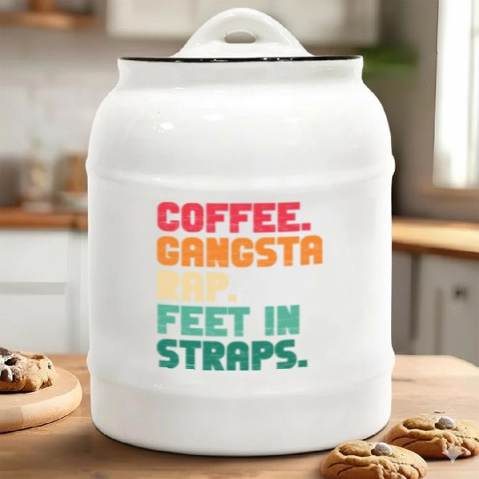 Coffee Gangsta Rap Feet In Straps Vintage Ceramic Cookie Jars