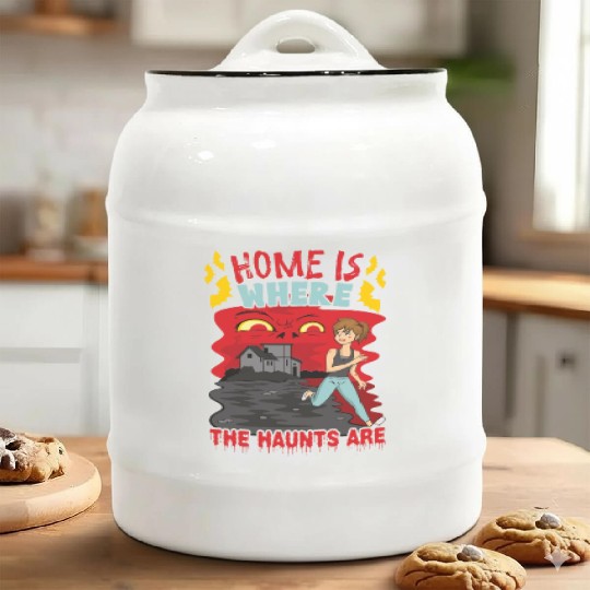 Horror Paranormal Haunted House Spooky Halloween Ceramic Cookie Jars