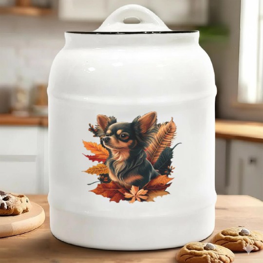 Chihuahua | Thanksgiving Day Farmer Food Autumn Ceramic Cookie Jars