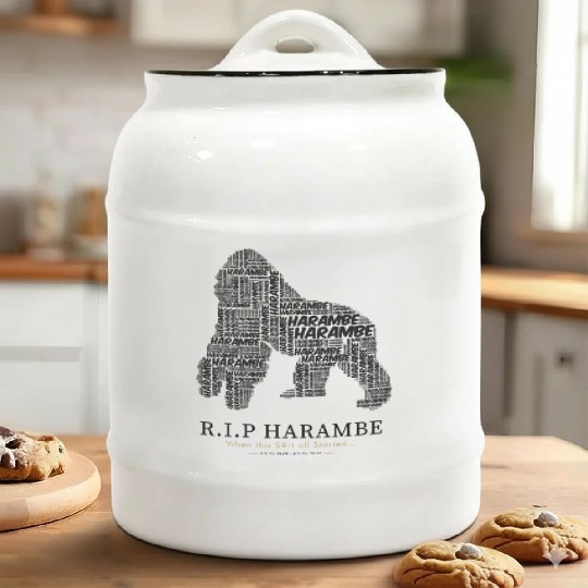 R.I.P Harambe Ceramic Cookie Jars