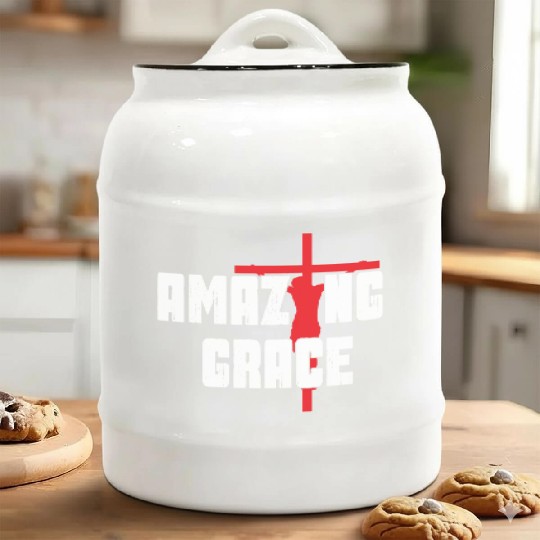 Amazing Grace Love Jesus Christian Christmas Ceramic Cookie Jars