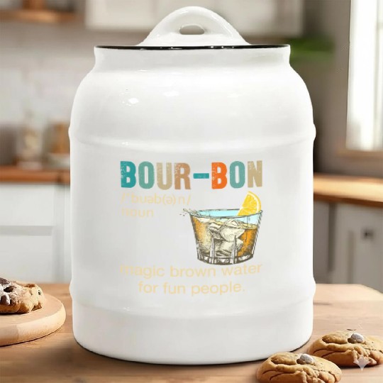 Bourbon Magic Brown Water For Fun People Ceramic Cookie Jars