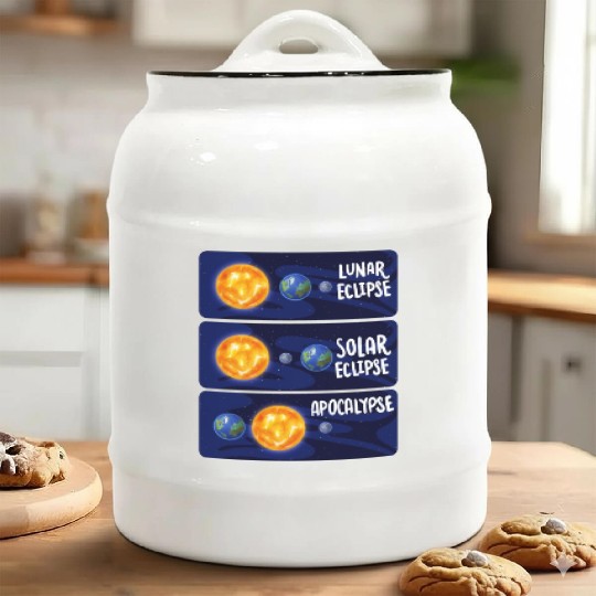 Lunar Eclipse Solar Apocalypse Astrology Science Ceramic Cookie Jars