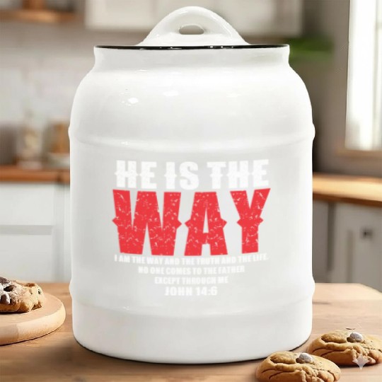 He Is The Way Love Jesus Christian Christmas Ceramic Cookie Jars