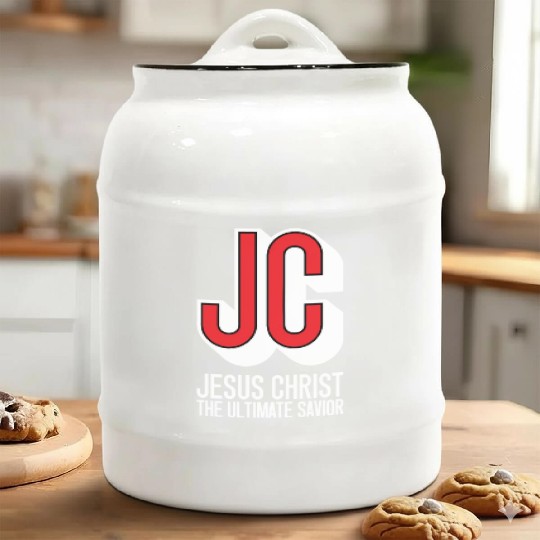 JC Jesus Christ TheSavior Love Jesus Christian Ceramic Cookie Jars