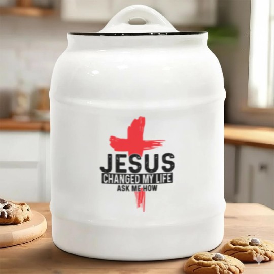 Jesus Changed My Life Love Jesus Christian Ceramic Cookie Jars