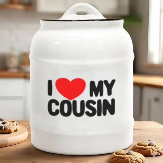 I Love My Cousin Red Heart Redneck Love My Cousin Ceramic Cookie Jars
