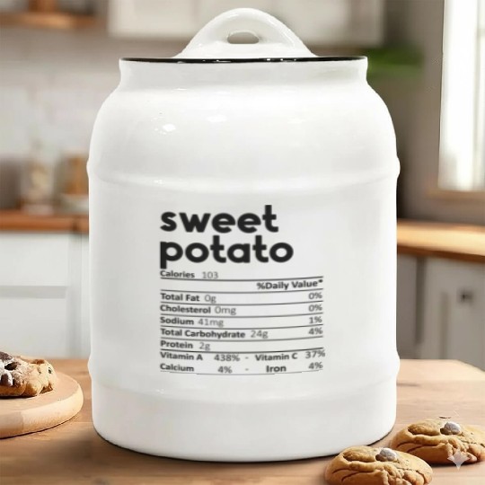 Sweet Potato Nutrition Facts Gift Funny Ceramic Cookie Jars
