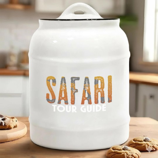 Safari Guide Rangers Wild Ecotourism Rhinoceros Ceramic Cookie Jars
