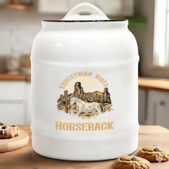 Equestrian Vibes, Chasing Dreams On Horseback. Hor Ceramic Cookie Jars