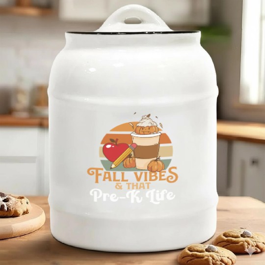 Fall Vibes That Pre-K Life Preschool Teacher Ceramic Cookie Jars