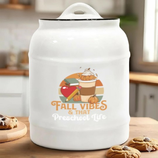 Fall Vibes That Preschool Life Pre K Teacher Ceramic Cookie Jars