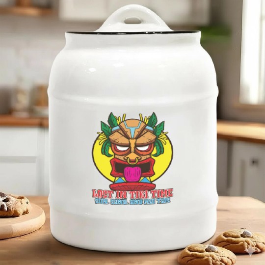 Tiki Mask Hawaiian Decor Luau Party South Pacific Ceramic Cookie Jars