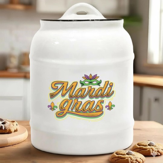 Mardi Gras Ceramic Cookie Jars