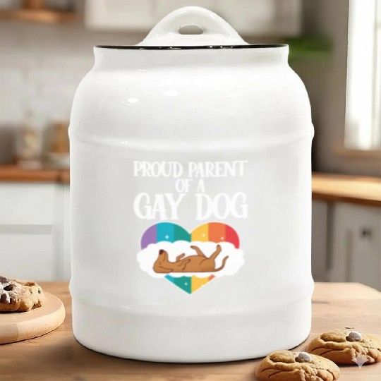 Proud Parent Of A Gay Dog 4 Ceramic Cookie Jars