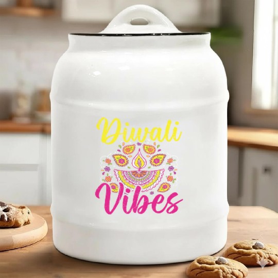 Happy Diwali Diwali Festival Indian Hindu Hinduism Ceramic Cookie Jars
