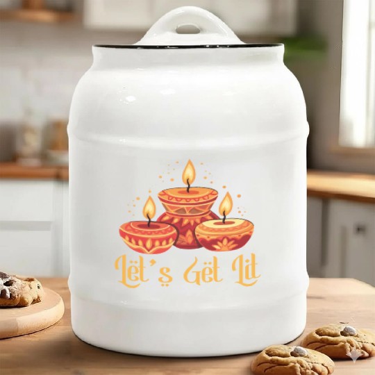 Happy Diwali Diwali Festival Indian Hindu Hinduism Ceramic Cookie Jars