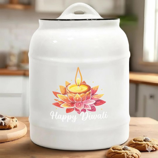 Happy Diwali Diwali Festival Indian Hindu Hinduism Ceramic Cookie Jars