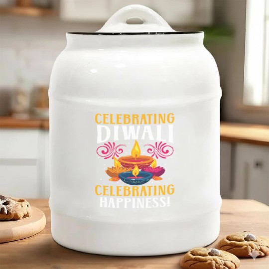 Happy Diwali Diwali Festival Indian Hindu Hinduism Ceramic Cookie Jars