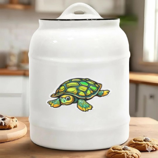 Turtle Animal Turtle Green Ceramic Cookie Jars