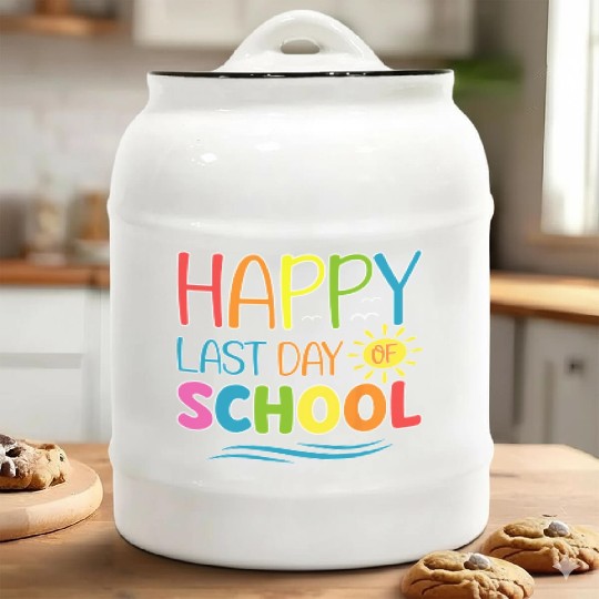 Happy Last Day Of School Teacher Student Ceramic Cookie Jars