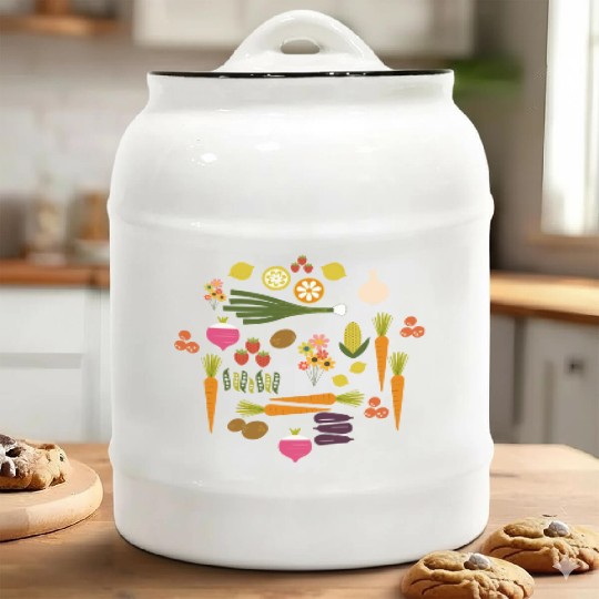 Vegetable Herb Garden Ceramic Cookie Jars