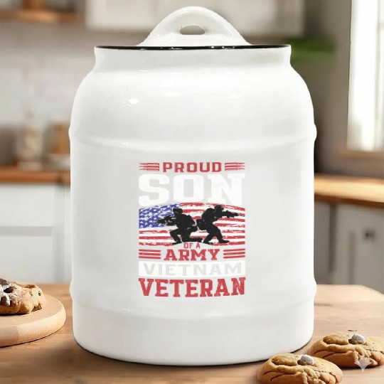 Proud Son Of A Army Vietnam Veteran Ceramic Cookie Jars