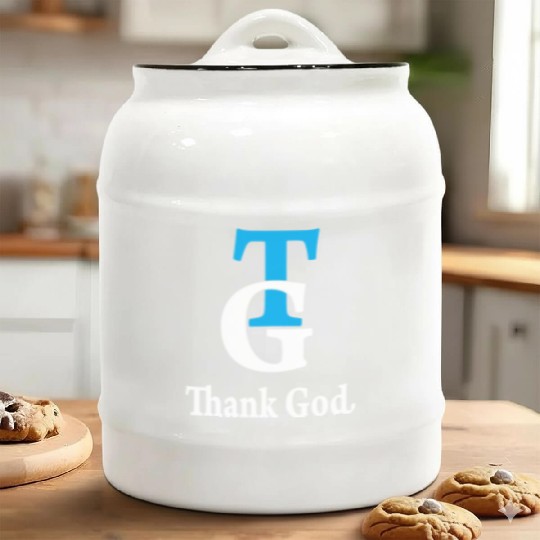 Thank God TG Love Jesus Christian Christmas Ceramic Cookie Jars