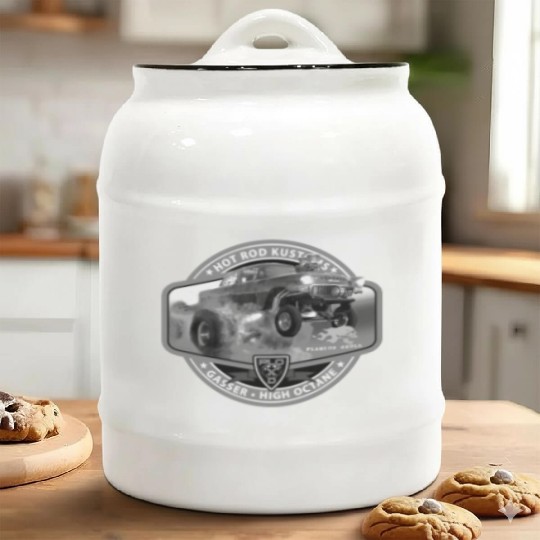 Hot Rod Gasser BW Ceramic Cookie Jars