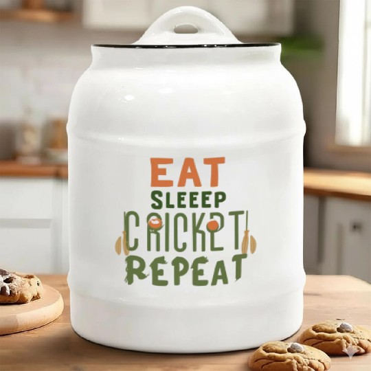 Eat Sleep Cricket Repeat: The Cricket Lover's Ceramic Cookie Jars